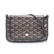 【二手】 GOYARD Plume 手拿包皮夾單肩包 PLUMET PMLTY01CL01P 黑色/ブラウン/白色 PVC塗層帆布皮革 Plume 手拿包皮夾