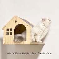 Cat Wall Wooden House, Cat Shelves, Cat Wall Furniture, Floating Cat Wood Climb Furniture, Wall Moun