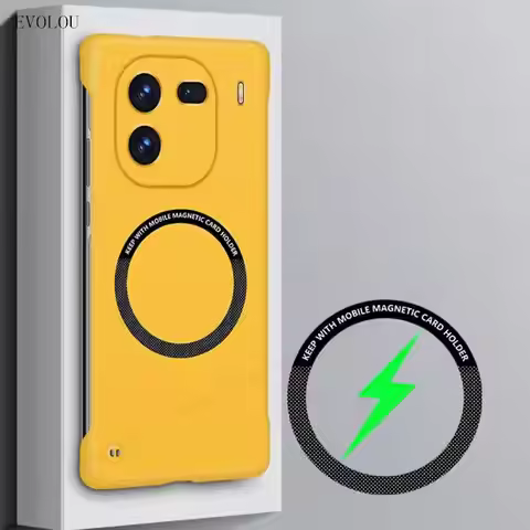 For Iqoo 12 Pro Ultra Thin Frameless Hard For Magsafe Magnetic Wireless Charging Case For Iqoo12 5G 