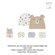 Duck Duck Goose 2Pc 3D Hats & 3Pc Scratch Mitten Set D05791JD D5792JD D5795JD