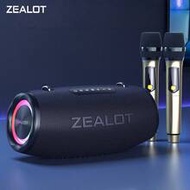 80W Zealot S87M ลำโพงไมโครโฟนบลูทูธไร้สายแบบพกพา, กำลังไฟสูง, ไฟ RGB หลากสี, รองรับ SD Card/USB/AUX,