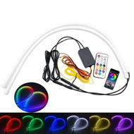 muxun 2pcs Lampu LED DRL Alis Flexibel WRGB APP 30Cm/60cm Sein Running Welcome + RGB Matrix Mobil Mo
