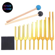 Tuning Forks Set 9Pcs 174/285/396/417/528/639/741/852/963Hz Tuning Fork, Sound Healing Tool Set for 