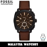 (OFFICIAL WARRANTY) Fossil FS6101 CMachine Chronograph Brown Leather Men's Watch (2 Years Fossil War