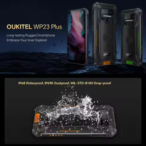 Oukitel WP23 Plus Rugged Phone 8GB+256GB 6.52 inch Android 14.0 Unisoc T606 Octa-core 10600mAh Batte