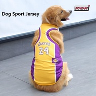 ROWAN1 Dog Sport Jersey, Breathable Medium Dog Vest, Summer Large 4XL/5XL/6XL Basketball Clothing Apparel
