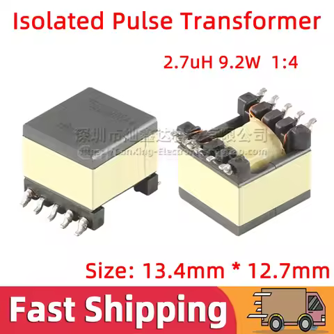 2pcs EP13 Isolated Transformer 2.7uH 9.2W Turns Ratio 1:4 500VAC Isolating Power Supply Step up Boos