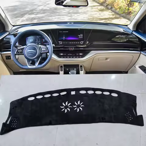 Car Flannel Dash Mat For 2021 - 2025 2022 2023 2024 Kia Carens Rondo7 KY Accessories Dashboard Cover