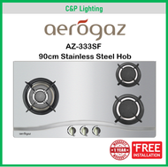 Aerogaz AZ-333SF 90Cm Stainless Steel Gas Stove Cooker Hob w/ 3 Burner