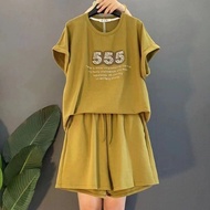 大碼 套裝 女 2024 新款 大碼女裝上衣新款韩版 Casual Sports Suit for Women - Plus Size Loose Fit Running Set 2025 Summe