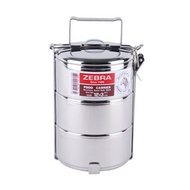 ZEBRA SUS304 Stainless Steel 12cm×3 Tier Tiffin Carrier Food Carrier Mangkuk Tingkat