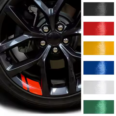 6Pcs Reflective Car Wheel Rim Vinyl Stickers Hash Mark Stripe Racing Wheel Hub Decals for Dodge Chry