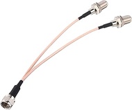 F-Type RG6 Splitter Coax Cable,75Ohm TV Antenna 3 Way Coax Splitter F Male to F Dual Female RG316 Co