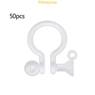 fol 50Pcs set Earring Components Clear Clip-on Earring Converter Resin Jewelry Craft