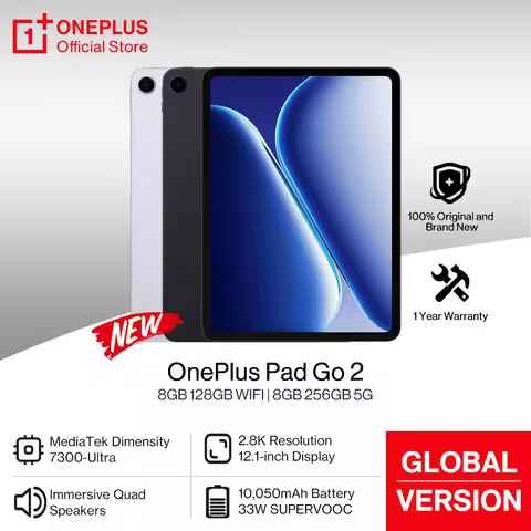 World Premiere OnePlus Pad Go 2 Global Version Tablet 12.1" 2.8K 120Hz Display 10050mAh Battery Medi