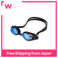 Arena (Arena) Swimming goggles for fitness unisex [Silky] Blue × Smoke Free Size Mirror Lens Anti-glare (Linon function) AGL-3300M