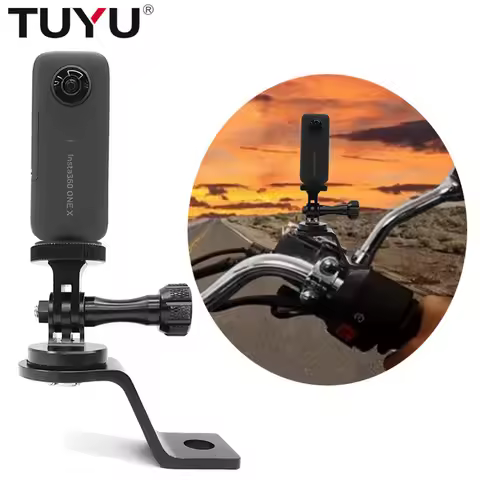 TUYU Aluminum Motorcycle Rearview Mirror Mount Bracket Fixed Holder Stent for Insta 360 One X Gopro 