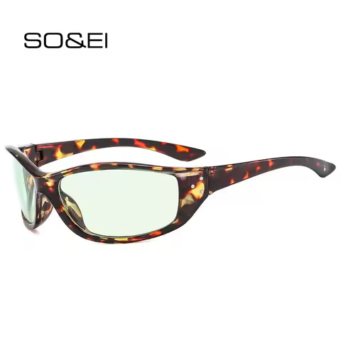 SO&EI Retro Y2K Candy Color Cat Eye Sunglasses Women Fashion Rivets Outdoor Sports Punk Men Trending
