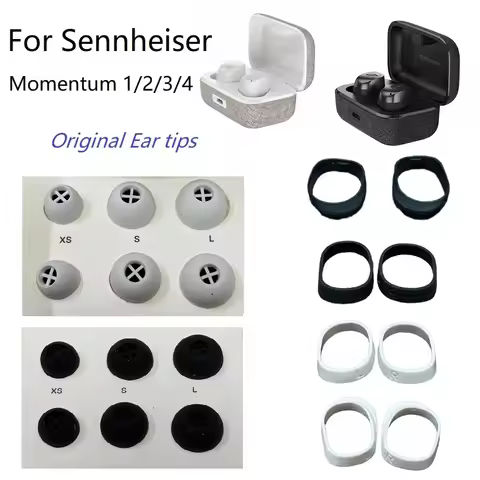 Original Silicone Ear Tips For Sennheiser Momentum 1/2/3/4 True Wireless In-Ear Earphones Replacemen