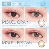 Angel zone รุ่น Miguel สีน้ำตาล สีเทา คอนแทคเลนส์รายเดือน ขนาดเท่าตา คอนแทคเลนส์ Angelzone angel zon