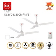 KDK K12VO | K12V0 Regulator Ceiling Fan 48" White