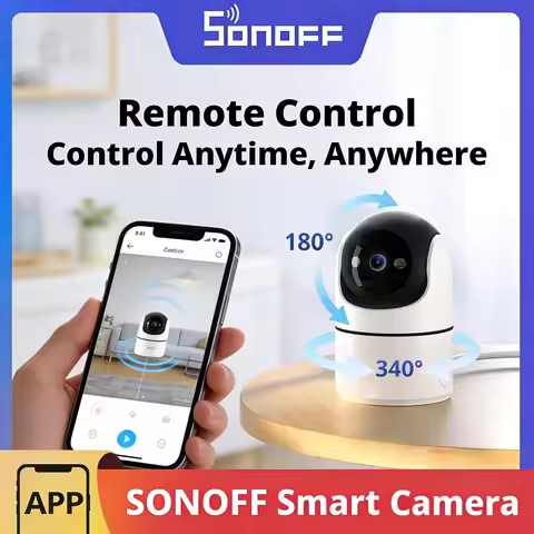 SONOFF CAM PT2 360 Panoramic View Wi-Fi IP Camera HD Night Vision Two-Way Audio Alexa Google Home eW