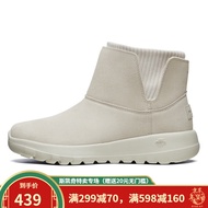 Skechers斯凯奇女鞋舒乐步反毛皮袜套保暖纯色短靴16605 自然色 37