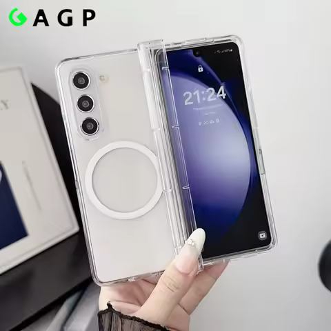 Luxury Magsafe Transaprent Fold6 Fold5 Case for Samsung Galaxy Z Fold 6 3 4 5 Fold6 Fold4 Magnetic W