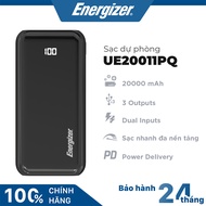 Pin sạc dự phòng Energizer 20000mAh/ 3.7V/ 22.5W - hỗ trợ sạc nhanh PD 3 cổng outputs - Hàng chính h