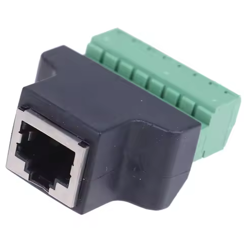 RJ45 Female To Screw Terminal 8 Pin Connector Ethernet Cable Extender Adapter Computer Related Conne