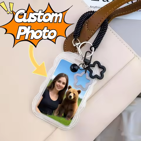 Custom Photo Star Card Holder - Student ID Transit Card Meal Card Work ID Etc. Smooth Card Swiping C