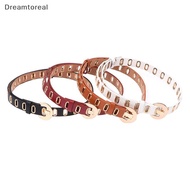 [DMT] New Grunge Women Belt Adjustable Hole Grunge Punk Belts For Women Alloy Pin Bule PU Leather Be