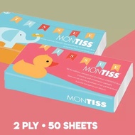 Montis tissue 50 sheets 2 ply Montis 50's 2-ply travel pack tissue montiss facial tissue/