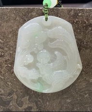 A貨翡翠糯冰鳳牌’丹鳳朝陽‘