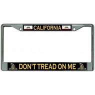California Don't Tread 2nd Amendment Chrome License Plate Frame