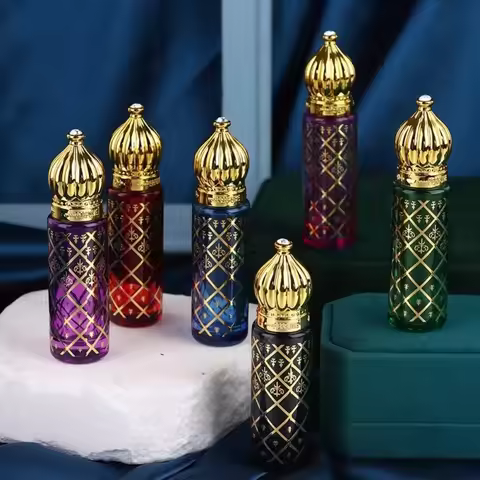 New 8ml Empty Perfume Bottle Color Packaging Glass Mini Essential Oil Bottle Roller Ball Portable Gl
