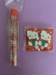 Hello Kitty 絕版擦膠筆筒、人形擦膠