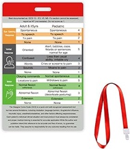 Glasgow Coma Scale (GCS) & AVPU Reference Card with Lanyard - Premium Thick PVC, Waterproof, Double-