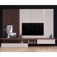 TV Cabinet 10ft with melamine strip panel