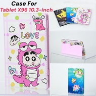 Flip Case for 2025 Tablet X96 Tab 10.3-inch Android 13.0 Silk Pattern Cover Flip Foldable Stand Full