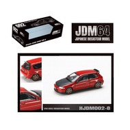 HOBBY JAPAN 1/64 HJDM002-8 HONDA CIVIC EG6 SIR-II JDM STYLE MILANO RED WITH CARBON HOOD