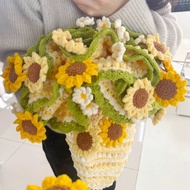 Colorful Rose Bouquet Blanket Hand-Knitted diy Material Bag Yarn Ball Crochet Flower Blanket Flower 