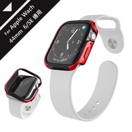 刀鋒Edge系列 Apple Watch Series 6/SE (44mm) 鋁合金雙料保護殼 保護邊框(野性紅)