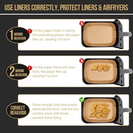 Air Fryer Disposable Paper Liner for Ninja DZ201/DZ401/DZ550/DZ302/SL401/SL451,100PCs Rectangle 8.6x