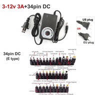 Adjustable AC 220V To DC 3V-12V 5v 6v 8v 2A 3a 24W 36w Power Supply charger Adapter 8pin 10pin 34pin
