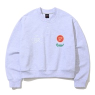 BSRABBIT Br Snap Henry Neck Sweatshirt-Heather Gray Long Sleeve