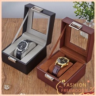 FREEWOODIE Watch Box, 1 Watch Slot Leather Watch Storage Box, Portable Wood Watch Collection Box Hom