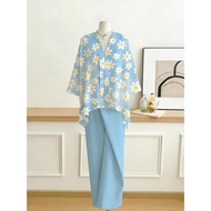 Boho Blouse & Skirt Set - Flowy V-neck, Versatile Outfit for Casual Wear
