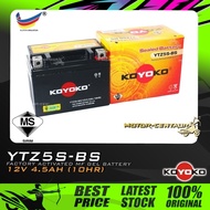 BATERI MOTOSIKAL KOYOKO GEL BATTERY YTZ5S-BS (BT4) 12V4.5AH/10HR YTZ5 GTZ4V FOR YAMAHA Y15,Y16ZR LC1