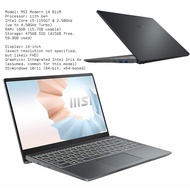 BH MSI Modern 14 B11M is a Lightweight Stylish Laptop 11th Gen Intel Core i5-1155G7 up to 4.50GHz Tu